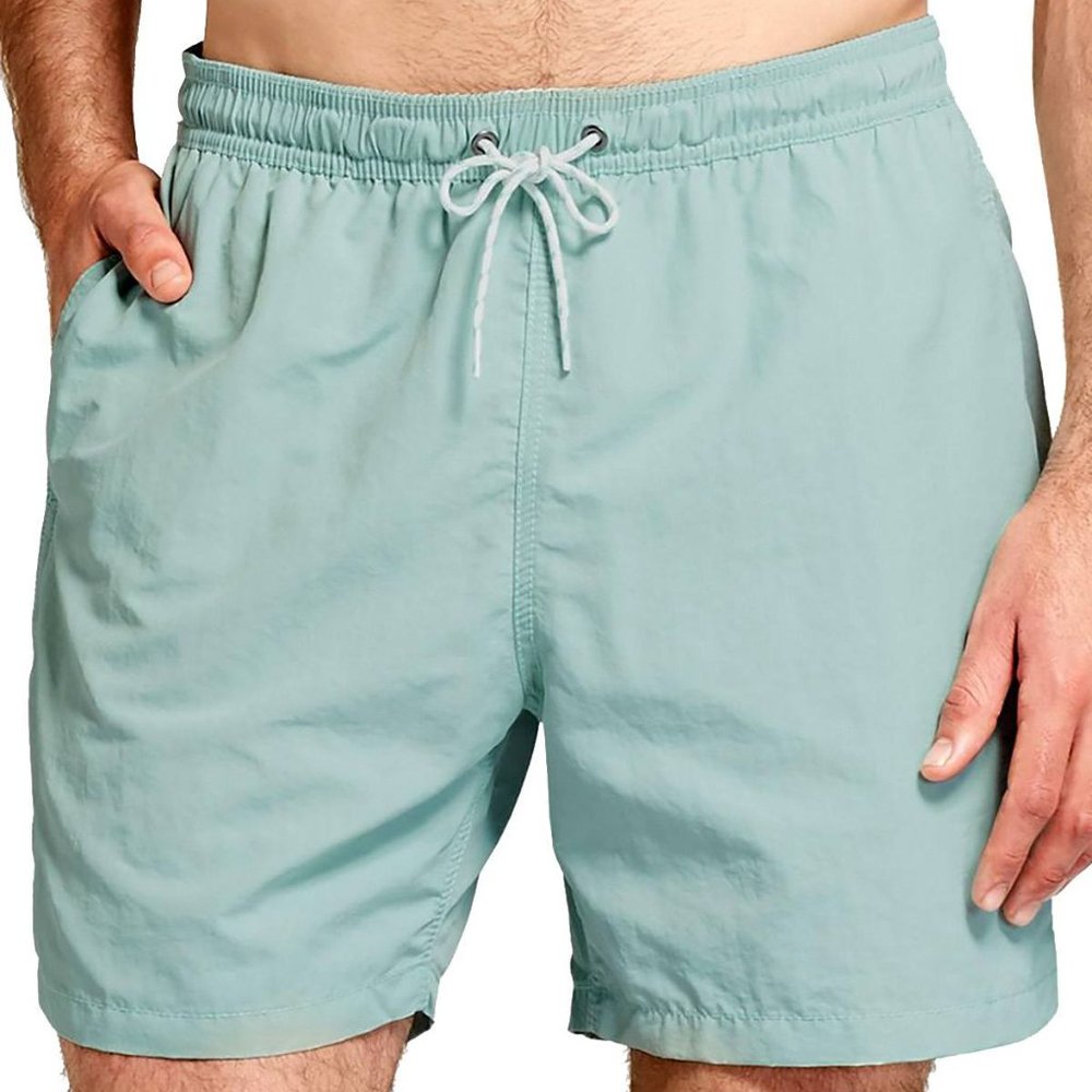 6" Solid Pale Mint Green Nylon Swim Trunks XL - Picture 1 of 7